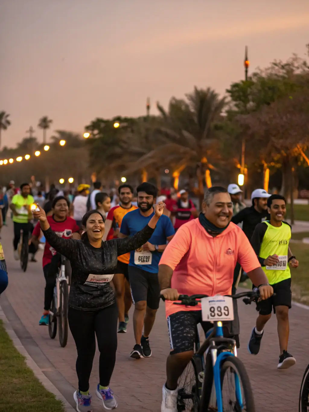 A diverse group of people participating in a community sports day, celebrating inclusivity and active lifestyles promoted by COA CLUB OMNISPORT ARPAJONNAIS.